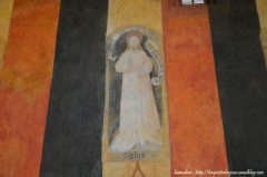 D&eacute;tail des peintures murales de la chapelle du ch&acirc;teau de Ch&acirc;teauneuf-en-Auxois