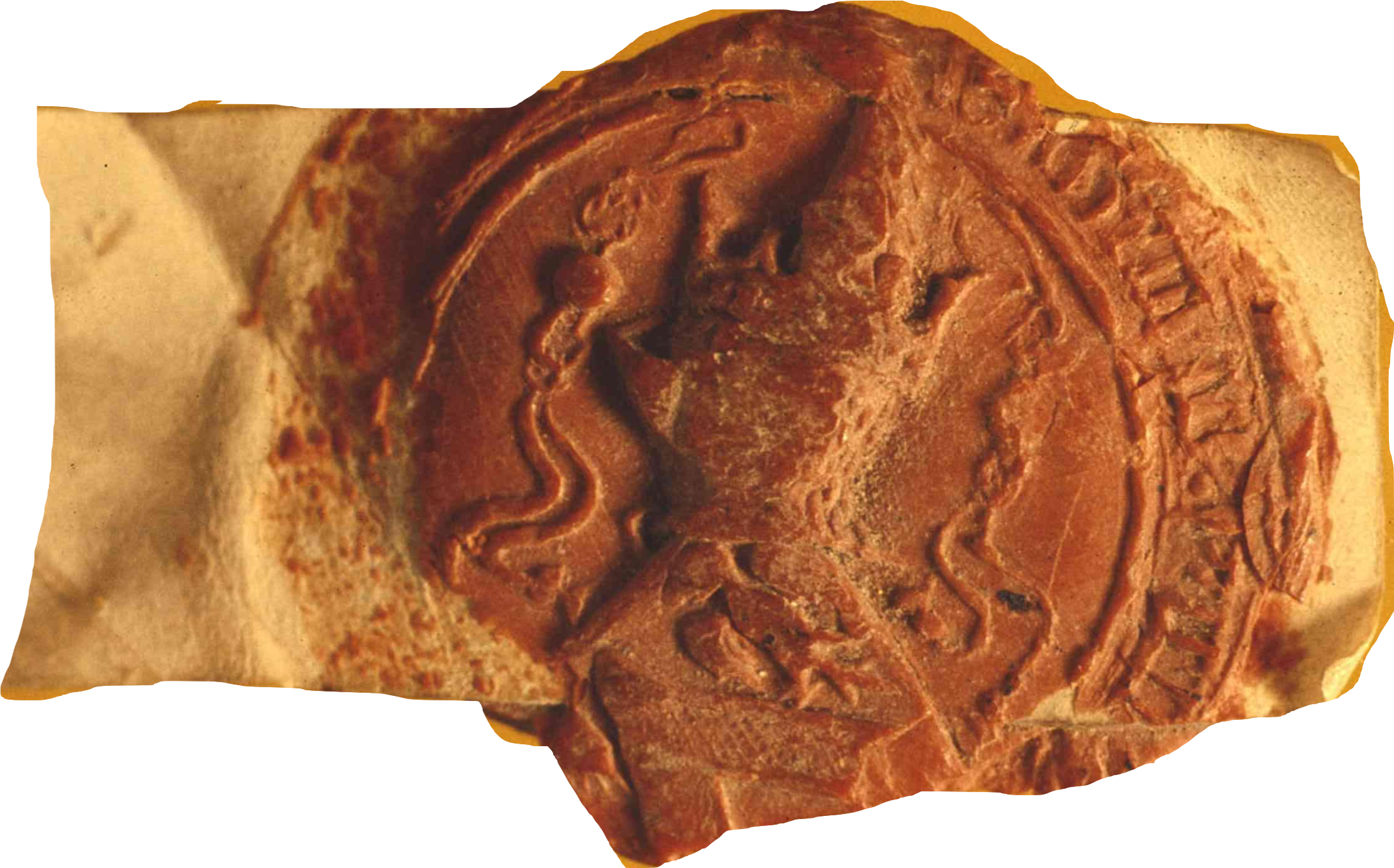 empreinte du sceau de Georges de La Trémoille apposée sur un acte du 6 décembre 1430 (AD 44, 10 Fi 906)