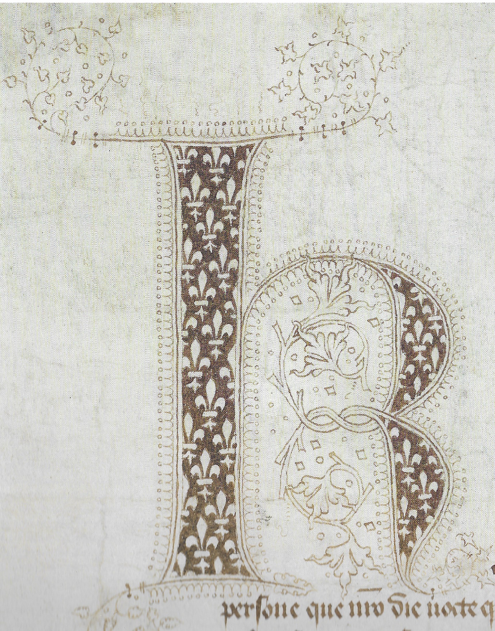 Initiale orn&eacute;e d'un acte de Charles VI (Paris, AN, K53, n&deg; 33, 1384)