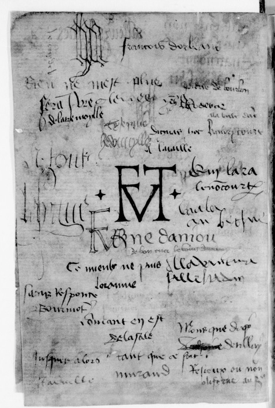 Le mot de Jacques de la Tr&eacute;moille dans le liber Amicorum du Fran&ccedil;ais 20026 de Catherine de Cl&egrave;ves.