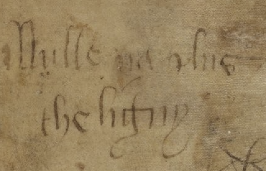 Le mot NULLE NA PLUS sur le Liber amicorum&nbsp;du recueil des oeuvres d'Alain&nbsp;Chartier de Marie de Cl&egrave;ves (Paris, Bnf, Ms. fr. 20026, fol. 1v.)