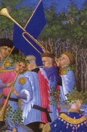 Tr&egrave;s Riches Heures de Jean de Berry, Chantilly, Mus&eacute;e Cond&eacute;, Ms. 84, vers 1415-1416, le mois de mai&nbsp;(d&eacute;tail)